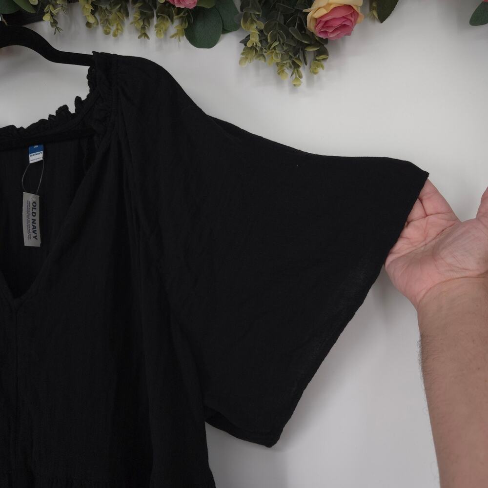 Old Navy Black Short Sleeve V-neck Plus Size Dress Size 3X NWT - Picture 9 of 14